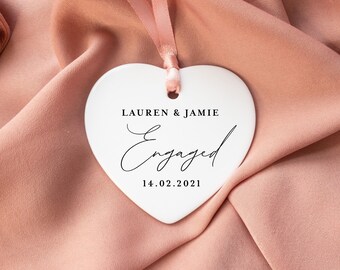 Personalised Engagement Keepsake, Engagement Date Gift, Engaged Ornament Keepsake, Engagement Gift, Christmas Ornament - Engaged
