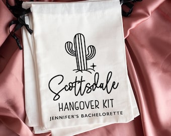 SCOTTSDALE HANGOVER KIT Bags, Scottsdale Before The Veil Bag, Cactus Hangover Bag, Bachelorette Goody Bag, Personalised, Bridesmaid Gifts