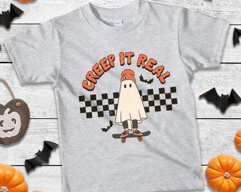 Creep It Real Toddler Shirt - Retro Halloween Kids Shirt - Ghost Toddler Tee, Toddler halloween Shirt, Kids Halloween Shirt, Little Boo, Boo