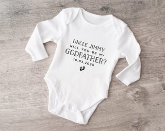 Will You Be My Godfather Baby Vest, Personalised Baby Vest, Pregnancy Announcement, Personalised Vest, Baby Boy, Baby Girl, Christening