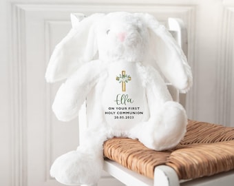 First Holy Communion Gift Plush Bunny, First Holy Communion Gift For Girl, Personalised Soft Toy Bunny Communion