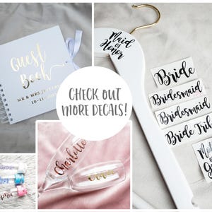 DIY Wedding Decals Champagne Flute, Wedding Vinyl Champagne Flutes Vinyl, Glass Stickers Wedding Decal Stickers Personalised Champagne Flute image 9