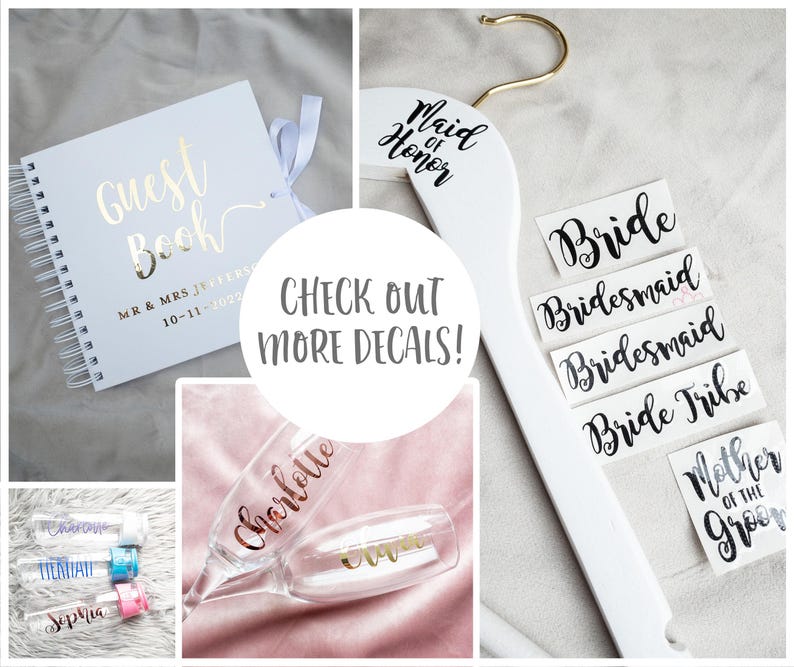 DIY Wedding Decals Champagne Flute, Wedding Vinyl Champagne Flutes Vinyl, Glass Stickers Wedding Decal Stickers Personalised Champagne Flute image 9