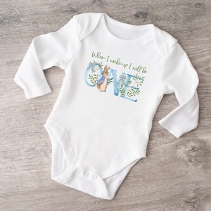 Personalisiert, wenn ich aufwache, werde ich ein Pyjama-Set sein, 1 Jahr alter Geburtstags-PJs, Geburtstags-Pyjama, Geburtstags-Top, Peter-Kaninchen-Pyjama, Kinder-Pjs