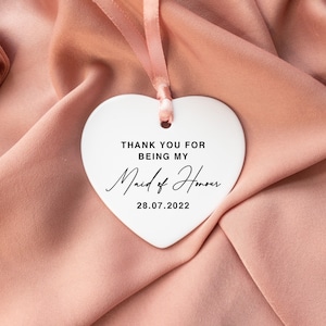 Thank You For Being My Maid of Honour Ornament, Wedding Gift To Maid of Honour, Bridesmaid Gift Box, Thank You Wedding Party Gift,