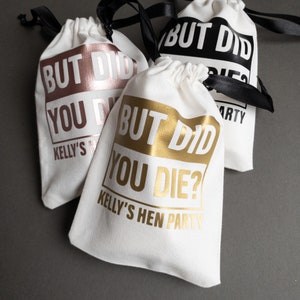 KITBAGS VOOR KATER, But Did You Die-tas, But Did You Die-katertas, vrijgezellenfeesttas, tas vrijgezellenfeest, gepersonaliseerd, cadeaus bruidsmeisje