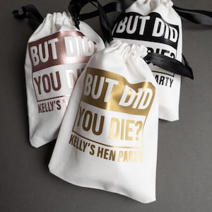 KITBAGS VOOR KATER, But Did You Die-tas, But Did You Die-katertas, vrijgezellenfeesttas, tas vrijgezellenfeest, gepersonaliseerd, cadeaus bruidsmeisje