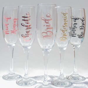 DIY Wedding Decals Champagne Flute, Wedding Vinyl Champagne Flutes Vinyl, Glass Stickers Wedding Decal Stickers Personalised Champagne Flute image 3