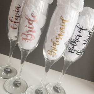 DIY Wedding Decals Champagne Flute, Wedding Vinyl Champagne Flutes Vinyl, Glass Stickers Wedding Decal Stickers Personalised Champagne Flute image 4