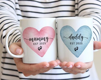 New Mum Gift,New Dad Gift,Mummy and Daddy Mug Set,Mum To Be,Baby Shower,New Baby Gift,Mummy Mug,New Parents Gift,Friend Gift,Daddy Mug