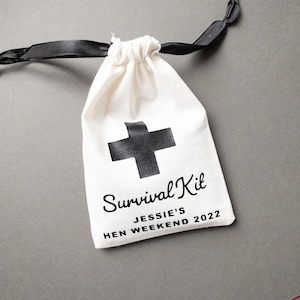 Survival Kit Bags, Bachelorette Favor Bags, Hen Party Favour Bags, Hangover Party Bags, Personalised Gift Bags, Groomsmen Bachelor Gift Bags