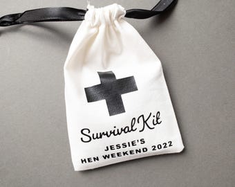 Survival Kit Bags, Bachelorette Favor Bags, Hen Party Favour Bags, Hangover Party Bags, Personalised Gift Bags, Groomsmen Bachelor Gift Bags
