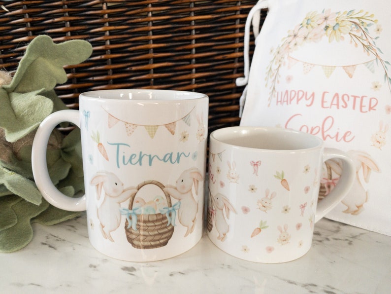 Personalisierte Ostertasse, Ostern, Ostergeschenk, Osterdekoration, personalisiertes Ostergeschenk, Ostertasse, Kindertasse, Geschenk für Kinder, Eiersuche Bild 2
