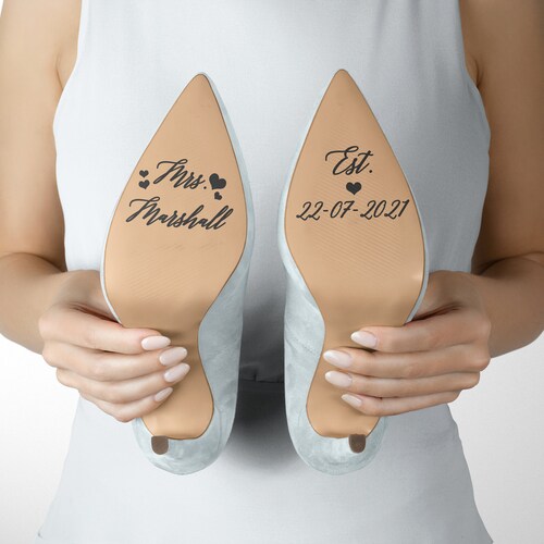 Personalised Wedding Shoe Vinyl Sticker Decal With Name & Date Etsy