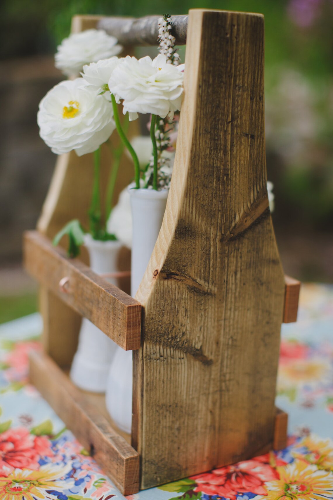 Wine Caddy Flower Caddy Wine Carrier Rustic Wine Caddy Etsy