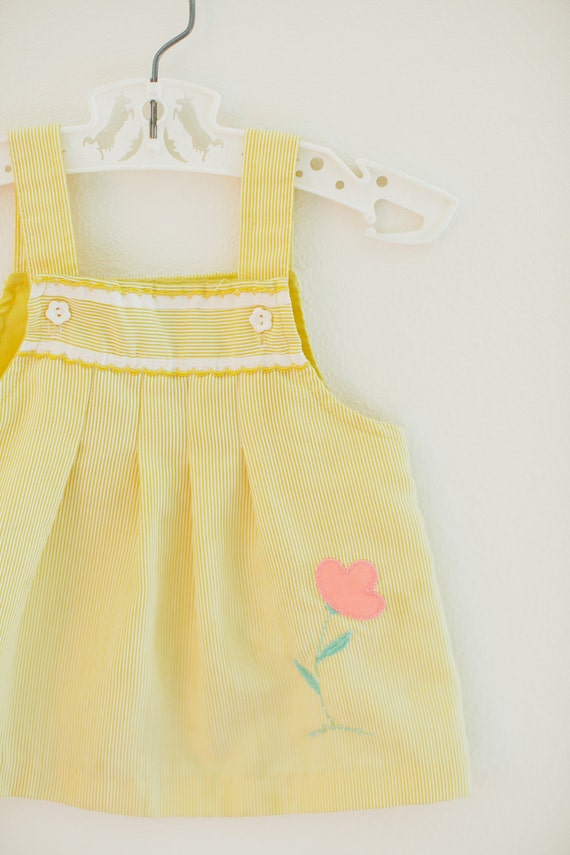 Vintage Yellow Girls Dress, Vintage Baby Dress, V… - image 2