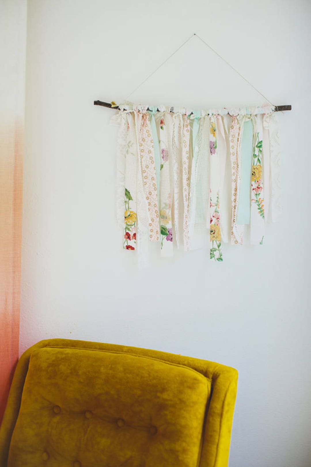 Fabric Wall Bannerfloral Wall Banner Nursery Wall Etsy