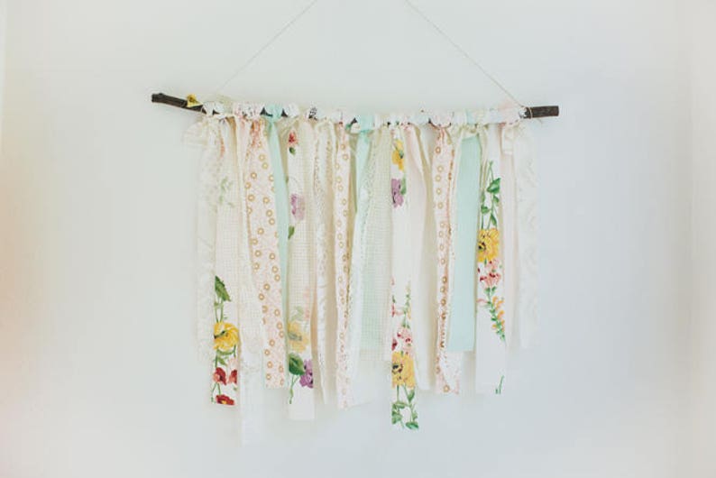 Fabric Wall BannerFloral Wall Banner Nursery Wall Etsy