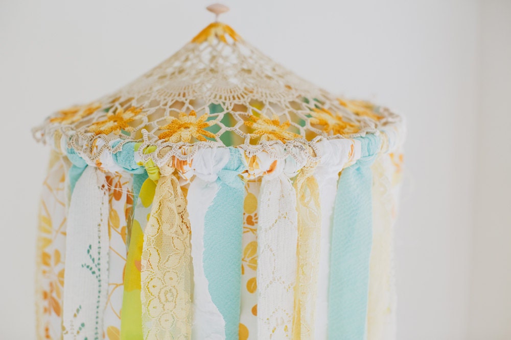 Boho Baby Mobile Nursery Mobile Fabric Chandelier Beach Etsy