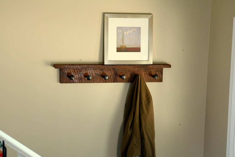 Rail Spike Barnwood Coat Rack Reclaimed, Sustainable Home Decor image 2