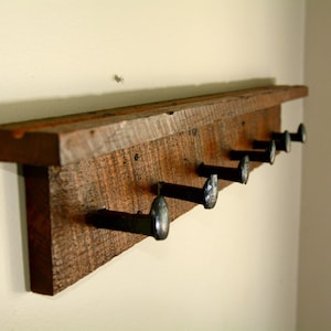 Rail Spike Barnwood Coat Rack Reclaimed, Sustainable Home Decor image 1