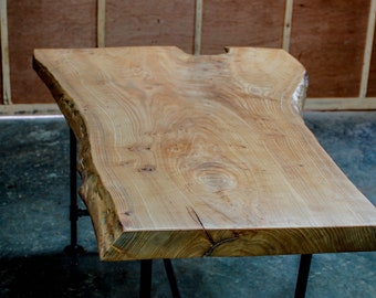 Live Edge Elm Table - Sustainable Handmade Furniture - Made to Order