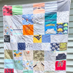 Baby Clothes Quilt, Memory Quilt, T Shirt Quilt, Memory Blanket, Baby Clothes Keepsake, Baby Quilt, Baby Blanket, Baby Clothes Blanket