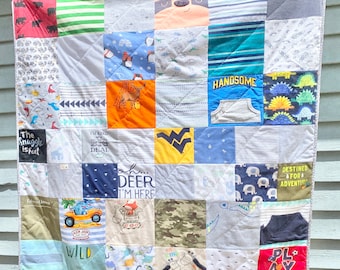 Baby Clothes Memory Quilt, Keepsake Blanket