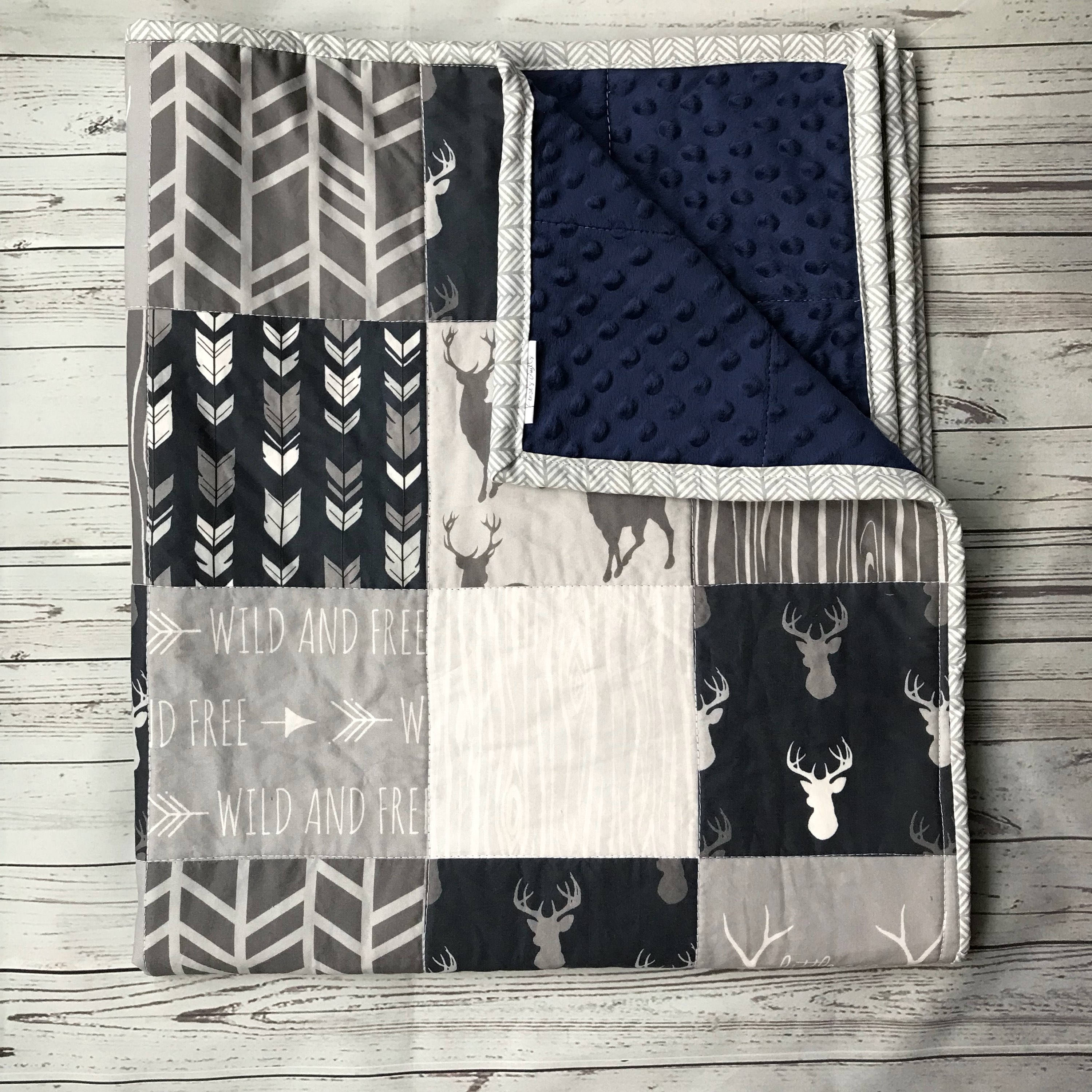 Baby Quilt Woodlands Quilt Woodland Nursery Bedding Baby Etsy