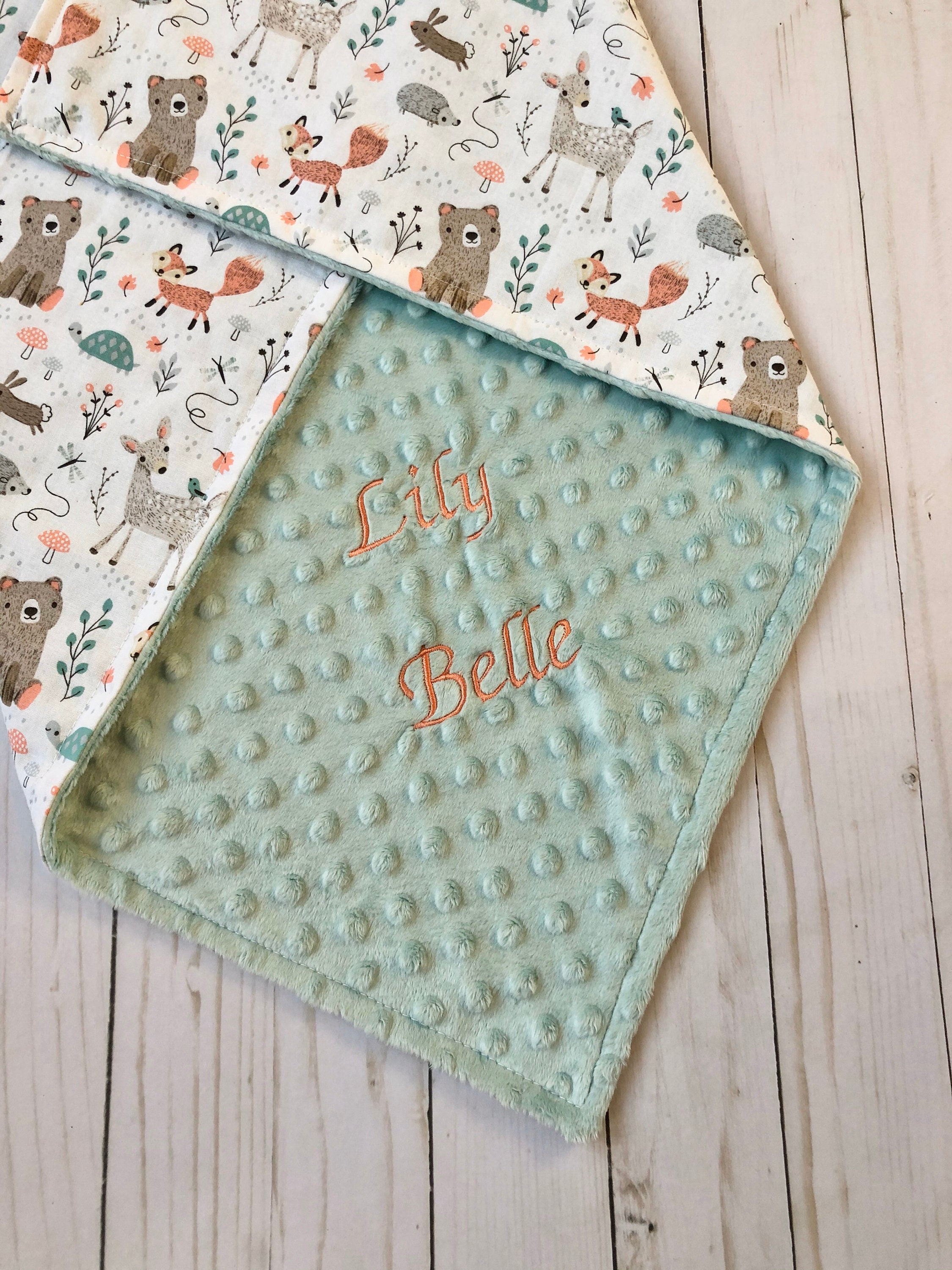 woodland baby blanket