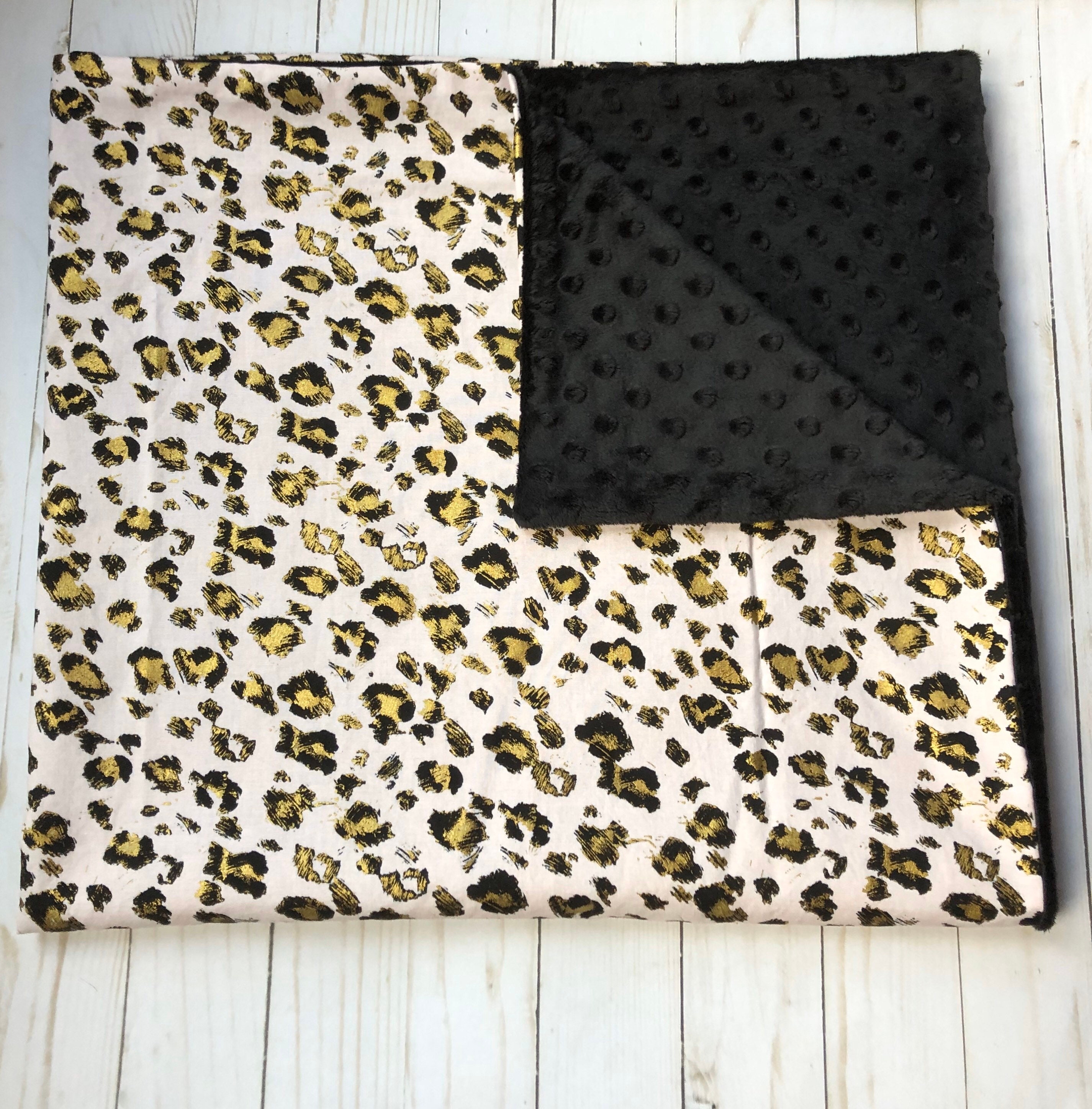 Baby Girl Blanket Leopard Print Baby Blanket Pink Gold Black Etsy