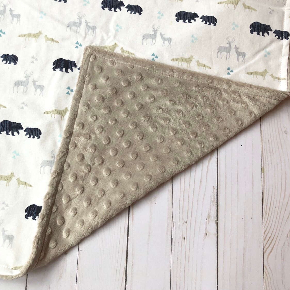 personalized woodland baby blankets