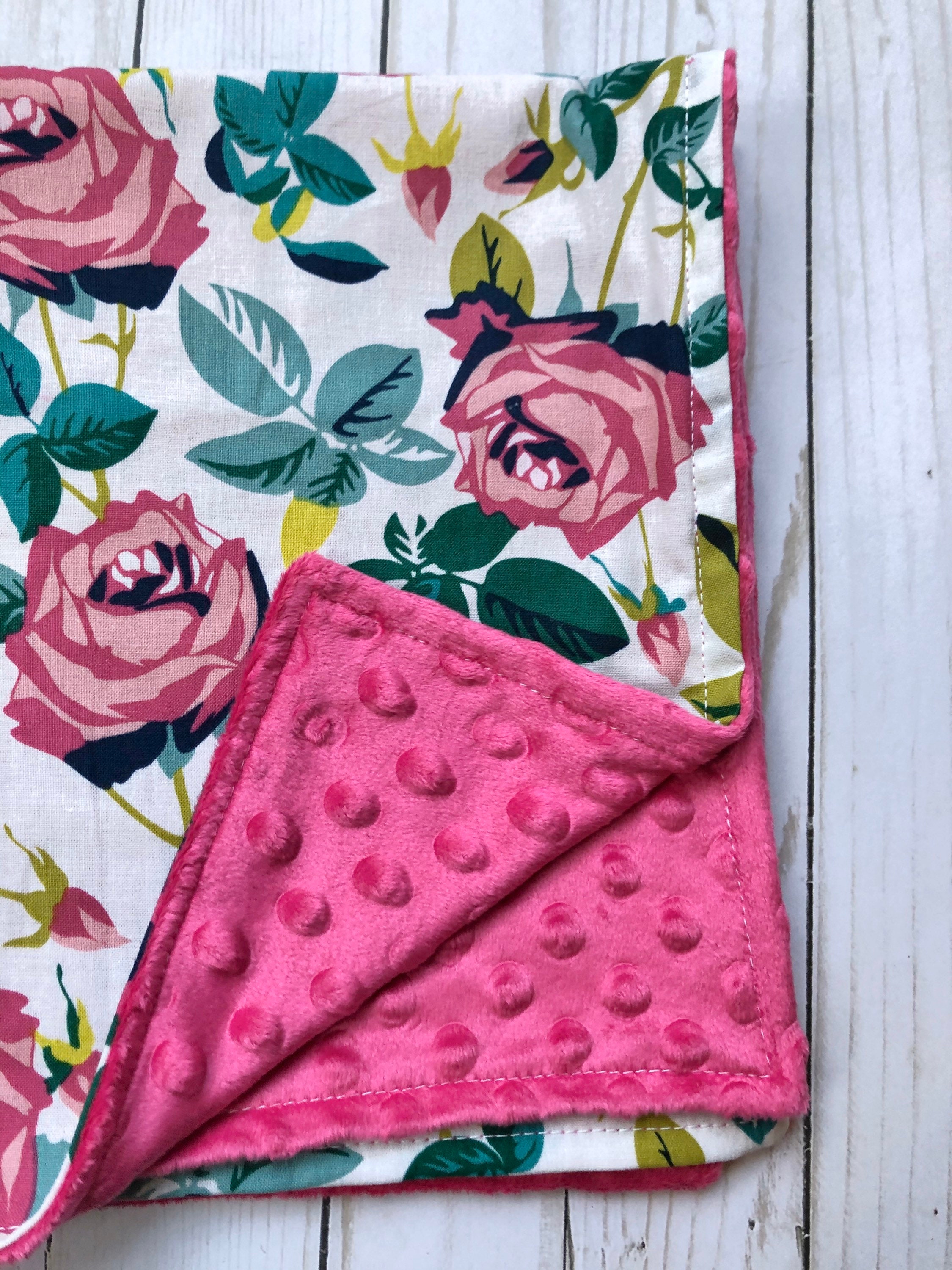 Floral Baby Blanket Baby Girl Blanket Pink Baby Blanket Etsy
