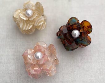 High Quality Small Flower Hair Claw Marbled Fashion Hair Claw Shell Hair Claw Strong Hair Clip Girl Hair Accessories