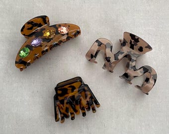 Hair Claw Tortoise Shell Hair Claw High Quality Strong Hair Claw Clip with Gem Girl Hair Accessories