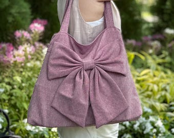 Large Casual Everyday Handbag for Women Canvas Tote Bag Handmade Eco Friendly Zipper Shoulder Tote