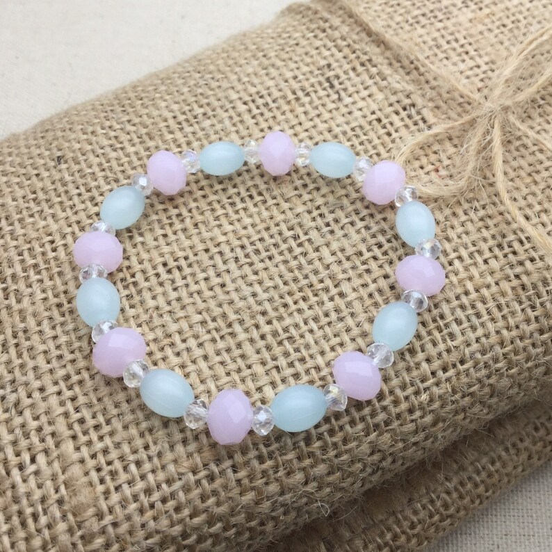 Girl Bracelet birthday Gift Kid Bracelet Pastel Blue Pink Crystal Bracelet Christmas Gift Kid Jewellery Birthday Gift Girl Acessories