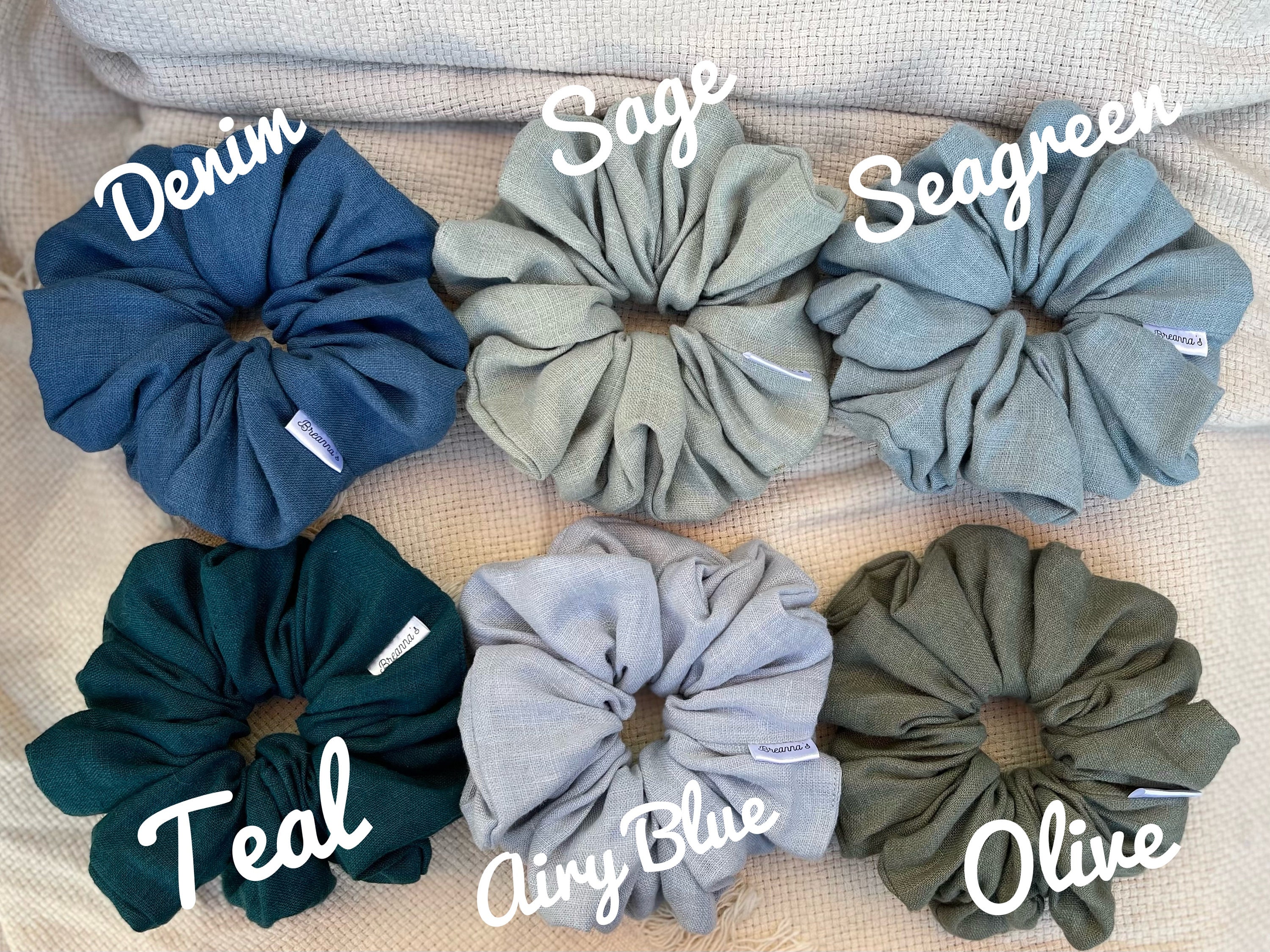 Oversized Linen Scrunchies, XL Soft Linen Scrunchie, Hair