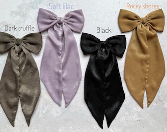 Statement Hair Accessory, Elegant Satin Bow for Everyday Wear Velvet Satin Hair Bow