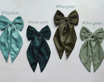 Satin Hair Bow Clip – Elegant Hair Bow for Everyday Wear, Weddings & Special Occasions, Versatile Hair Accessory
