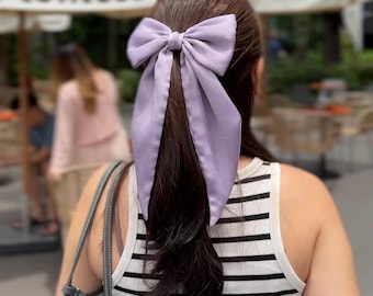 Satin Hair Bow – Elegant Hair Accessory Gift for Her, Everyday Wear, Weddings & Special Occasions