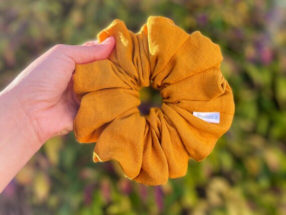 Oversized Linen Scrunchies, XL Soft Linen Scrunchie, Hair