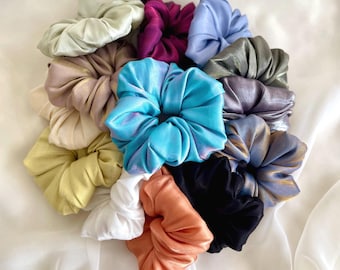 Metallic Chiffon XL Scrunchie Luxurious Party Hair Accessory