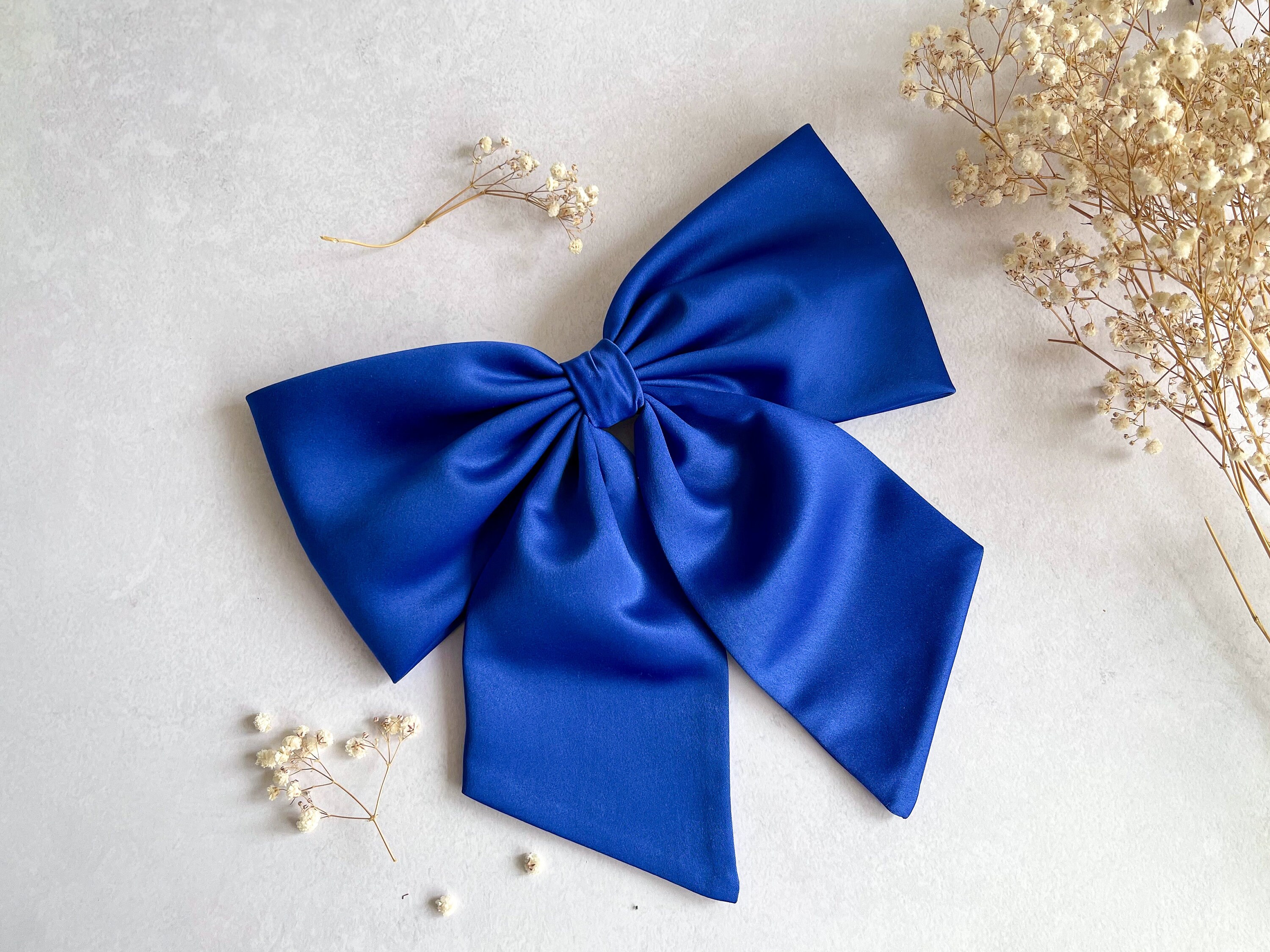 CINDERELLA BLUE Oversized Satin Double Bow Barette Adult Fashion Hair Cl… Amazon.com : Royal Blue Hair Bow for Women Girls, Big Satin  main image 2