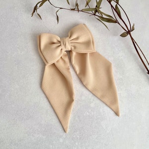 Sand Chiffon Double Hair Bow Sailor Bow Accessory for Girl Small Neutral Bow for Woman Gift Hen Do Bow Party Ligth Weight Hair Bow