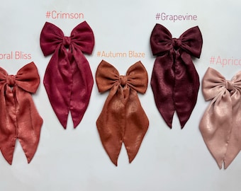 Elegant Satin Hair Bow – Valentine’s Day Gift for Her, Timeless Hair Accessory