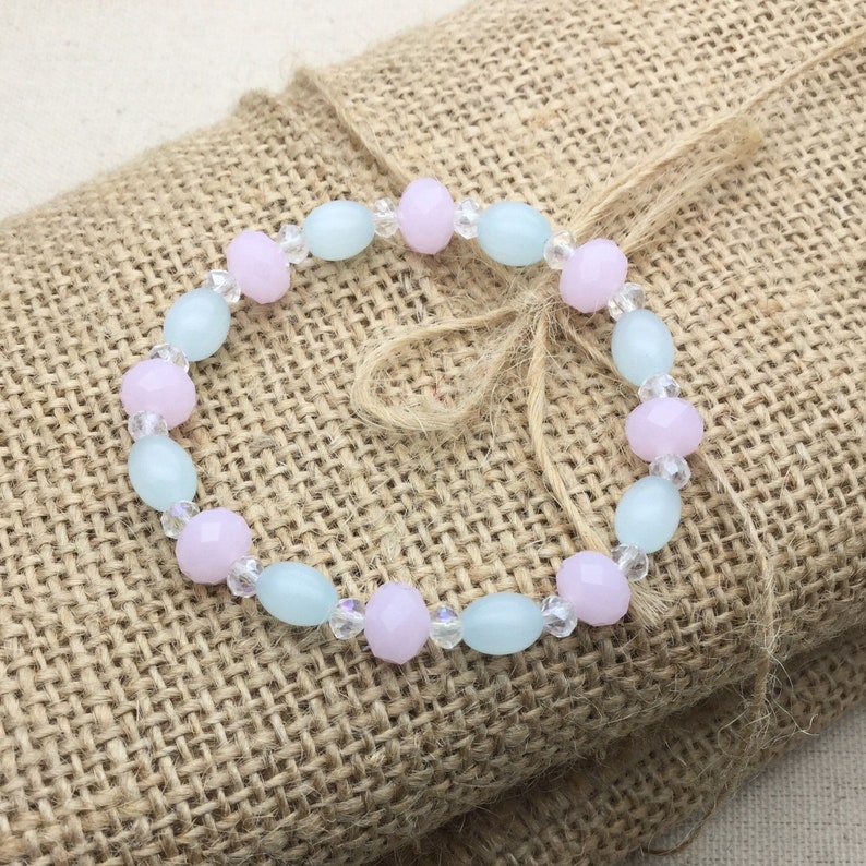 Girl Bracelet birthday Gift Kid Bracelet Pastel Blue Pink Crystal Bracelet Christmas Gift Kid Jewellery Birthday Gift Girl Acessories