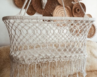 Bohemian Macrame Hanging Baby Bassinet | Hammock