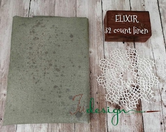 32 count ELIXIR hand dyed linen for cross stitch, hardanger, blackwork, embroidery works 19x27 inch