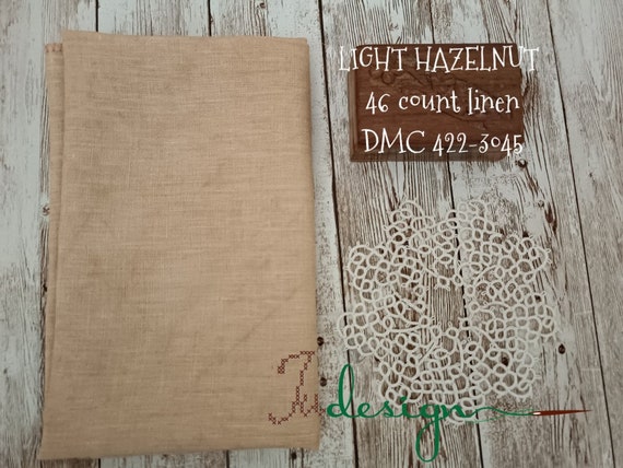 46 Count LIGHT HAZELNUT Hand Dyed Linen for Cross Stitch